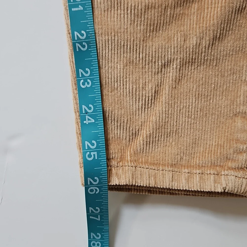 Current Elliott Stiletto High Rise Corduroy Pant Tan Cotton Modal SZ 28